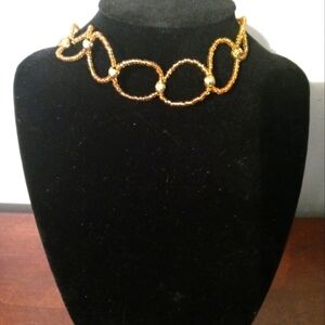 Women's beautiful gold beaded choker